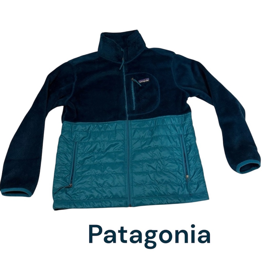 Patagonia Women's Re-Tool Hybrid Fleece Jacket Sz XS EUC Lagom Blue/Teal